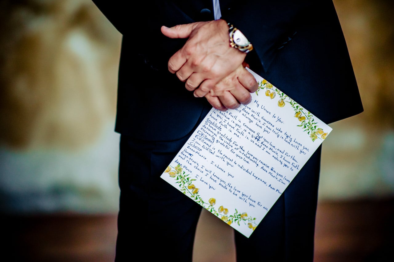 Villa Cimbrone Ravello Amalfi Coast Groom with vows